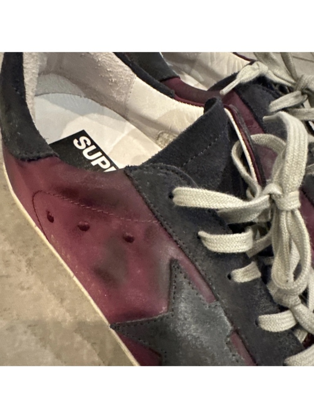 Golden Goose Burgundy And Black Low Top Sneakers Authentic Guaranteed EU39 8.5/9 - Picture 3 of 16